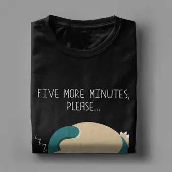 Novost Ne Danes Majice s kratkimi rokavi Moški Pet Minut Snorlax Anime T-Shirt Mens Bombaž Tees Najboljše Darilo Oblačila sem Lahko, Ampak ne bom