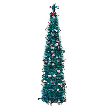 1,5 M DIY Bleščica Božično Drevo Ljudstvo Upogljivi Tinsel Umetno Božično Drevo S Stojalom, Božični Okraski Dreves Dekor