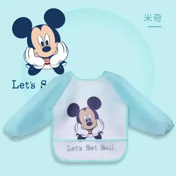 Nove Disney Baby Toddler Slinčki Za Otroke Novorojenčka Mickey Mouse Risanka Nepremočljiva Hranjenje Dojenčkov hlače z Oprsnikom Plašč Pokrova za Risanje