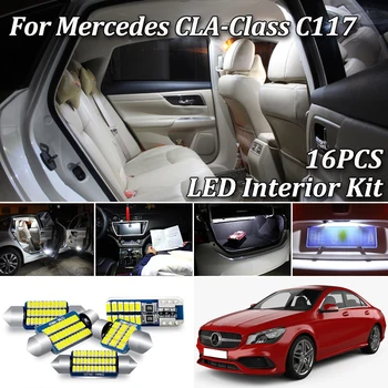 16X LED žarnice notranjost kupole luči Komplet Za Mercedes CLA Razred C117 Coupe CLA180 CLA200 CLA220 CLA250 CLA260 CLA45 AMG (obdobje 2013-2018)