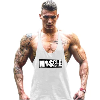 Muscleguys Bodybuilding Cisterno Vrh Mens majice blagovne Znamke Oblačila za Fitnes Moških Singletnega brez Rokavov Bombaž Vaja Stringer Majice