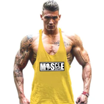 Muscleguys Bodybuilding Cisterno Vrh Mens majice blagovne Znamke Oblačila za Fitnes Moških Singletnega brez Rokavov Bombaž Vaja Stringer Majice