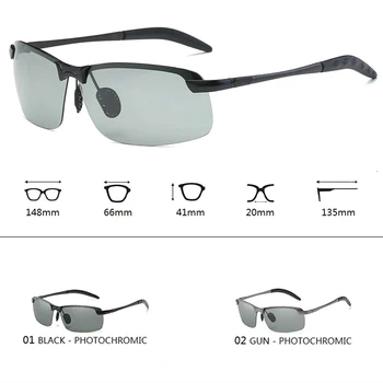 Brainart Moških Photochromic sončna Očala z Polarizirana Objektiv za Vožnjo na Prostem -MX8