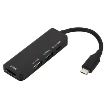 Mini Zelo Združljiva Tip C na Mikro USB 3.0 2.0 HDMI 4 Port Hub Razdelilnik Napajalnik Za Računalnik Večnamensko Dodatki