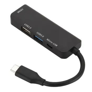 Mini Zelo Združljiva Tip C na Mikro USB 3.0 2.0 HDMI 4 Port Hub Razdelilnik Napajalnik Za Računalnik Večnamensko Dodatki