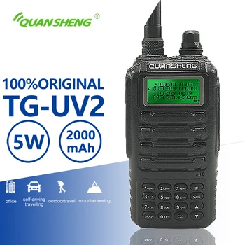 Quansheng TG-UV2 Visoke Kakovosti Močan 5W Walkie Talkie VHF, UHF Dual Band Ham Radio TG UV2 FCC, CE Amaterske Radijske Comunicador 10KM