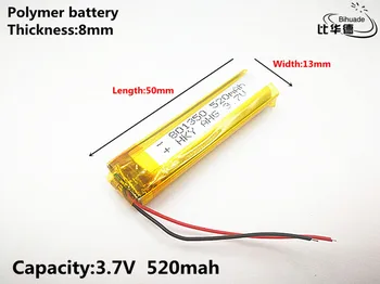 Dobro Qulity 3,7 V,520mAH,801350 Polimer litij-ionska / Litij-ionska baterija za IGRAČE,MOČ BANKE,GPS,mp3,mp4