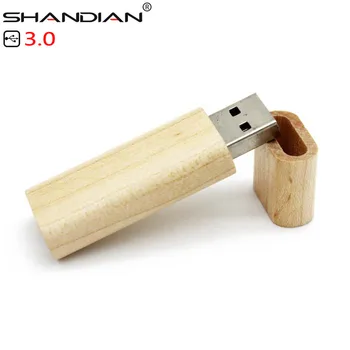 SHANDIAN USB 3.0 1PCS brezplačno logotip Leseni usb flash drive, pomnilniško kartico memory Stick bambusa, lesa pen drive 4 gb, 16gb 32GB 64GB U disk poročno darilo