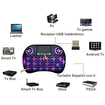Mini Brezžična Če je Tipkovnica Multimedia Remote Control Tipke in PC igre nadzorujete z Sledilno ploščico, za PC Pad Android TV Box Smart TV