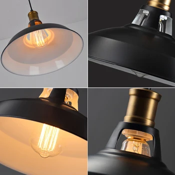 Obesek luči Retro Obesek Žarnice E27 Imetnik LED Edison Železa Industrijske Slog Hanglamp Za Restavracijo, Bar Vzmetenje Svetilka