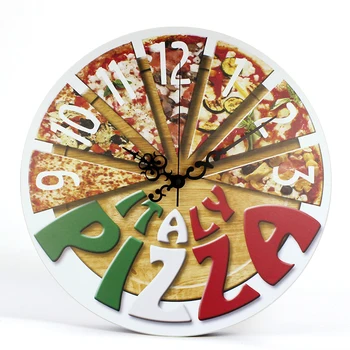 Velike Stenske Ure Pizza Vzorec Sodobne Tiho Oblikovanje Trajne, Kuhinjo, Jedilnico Stenske Dekorativne Doma Dekor Ure Stenske Ure