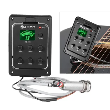 JOYO JE-306 5-Steznim EQ Izenačevalnik Akustične Kitare, Piezo Pickup Preamp Sprejemnik Sistem z LCD Zaslonom
