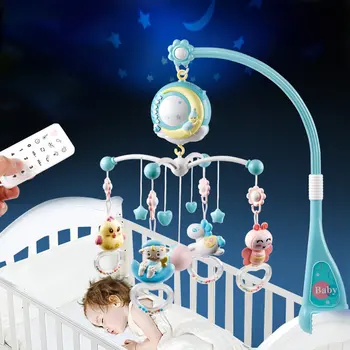 Baby Ropota Jaslice Mobilnih Telefonov, Igrača, Držalo Za Obračanje Mobilna Postelja Bell Glasbeno Polje Projekcija 0-18 Mesecev Novorojenega Dojenčka Baby Boy Igrače