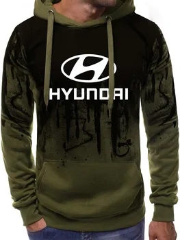 Hoodies Moških Hyundai Motor Avtomobila, Logo Print Majica Gradient Moški pulover s kapuco hiphop harajuku Moda Priložnostne Runo trenirko