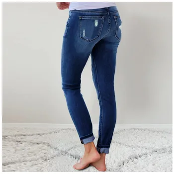 Vintage Visoko Pasu Svinčnik Jeans Hlače Za Ženske Ulične Slim Ženske Traper Kavbojke Gumbi Leopard Mozaik Dame Jeans 2020