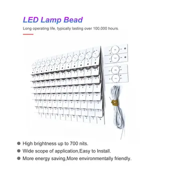 100 kozarcev SMD LED Svetilke Kroglice s Optične Leče Fliter Optične Leče iz Ozadja Noge 3V 6V Objektiv za 32-65 palčni LED TV Popravila 2M Kabel