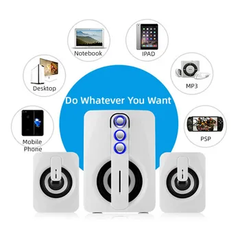 Bluetooth Zvočnik Namizni Računalnik Telefon 3D Stereo Audio (Stereo zvok Subwoofer Polje Home USB Ključek, ki Podpira Glasbe Surround Žično Prenosni