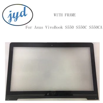 15.6 inch sprednji Zaslon na Dotik, plošča Senzorja zunanjega Stekla Računalnike z okvirjem Nadomestnih delov Za Asus VivoBook S550 S550C S550CA