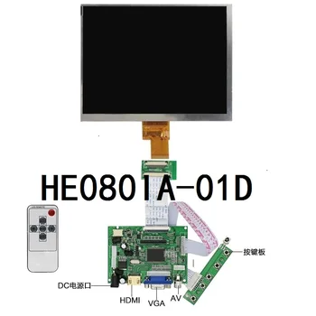 8 palčni lcd-zaslon HE080IA-01D 1024*768 hd IPS LCD Zaslon + HDMI/VGA/AV za Nadzor Voznik Odbor