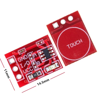 50pcs NOVO TTP223 Dotik gumb Modul Kondenzator tip Single Channel samozaporne Touch stikalo senzor (Rdeča)