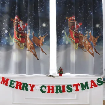 Božič Multicolor Festival Zavese, božični okraski za dom Til Okno Zdravljenje Voile Zavesa Zaslona 1 Plošča Tkanine