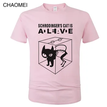 2019 Teorija Velikega Poka T-shirt Sheldon Cooper Schrodinger 's Cat majica s kratkimi rokavi Moški Risank Anime potiskanih Majic Moški Tees Vrhovi C103