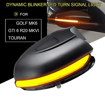 2X Avto LED Dinamični Vključite Opozorilne Luči Strani Ogledalo Kazalnik Blinker Za VW Golf 6 MK6 GTI 6 R20 MKVI Touran