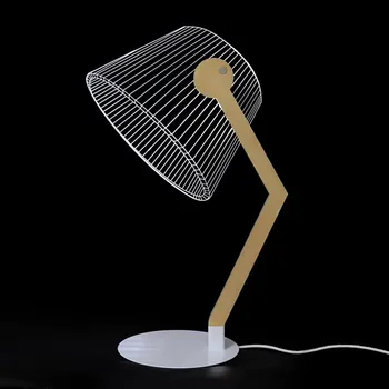 Učinek 3D Akril Preprost LED Nočna Lučka Ustvarjalne Toplo Belo Namizno Svetilko ob Postelji Lučka za Napajanje USB