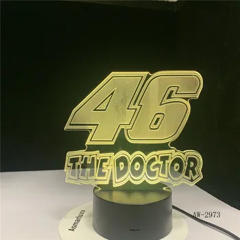 46 Zdravnik 3D LED SVETILKA NOČ SVETLOBE Vroče RGBW Žarnice Božično Dekorativni Darilni Risanke Toy Luminaria 2973
