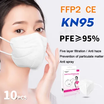 10-200pcs Razpoložljivi Kn95 Masko 5 Plasti Z Melt Blown Krpo Dihanje Dustproof Lady je FFP2 Zaščitne Maske