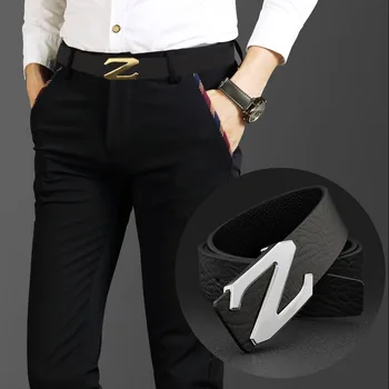 Oblikovalec pasovi moške, visoke kakovosti luksuzni Črni pas moda sponke Z pasu pravega usnja Pas Trak moški cowhide jeans pas