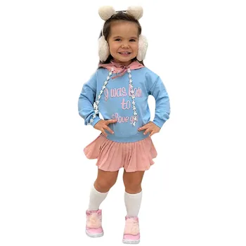 Otroci oblačila, ki Moda Baby Dekleta Pismo Hooded Princesa Obleko Majica Obleke, Oblačila, otroška oblačila za dekleta