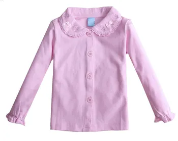 Pomlad & jeseni otroška oblačila blagovne znamke bombaža dolgo sleeve majica z lokom dekoracijo dekleta bluze