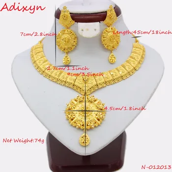 Adixyn Trendy 45 cm Chokers Ogrlica/Uhan Kompleti Za Ženske Zlata Barva Posla Arabskih/Etiopski/Bližnjem Vzhodu Stranka Darila N012013