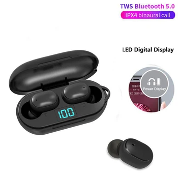 Brezžične Bluetooth Slušalke LED Slušalke Slušalke TWS Z Mikrofonom Šport Slušalke Noise Cancel Mini Slušalke Slušalke