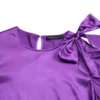 S-5XL Ženske Plus Velikosti Vrhovi in Bluze Celmia Eleganten Lok Stranke Saten Bluzo Moda Majice z Dolgimi Rokavi Priložnostne Urad Blusas 7