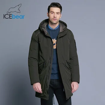 ICEbear 2019 new visoke kakovosti zimski plašč preprosta modna plašč velik žep design moške toplo hooded blagovna znamka modnih parkas MWD18718D