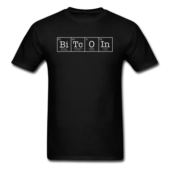 Črka T-shirt Za Moške Črno Bel Tshirt Bitcoin Periodnega Cryptocurrency Kemik T Srajce Plus Velikost Mens Vrhovi & Tees Zamotek