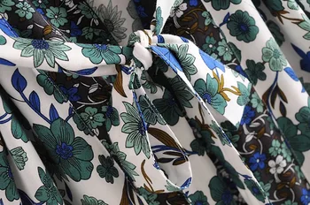 2020 BOHO Modra Cvjetnim Tiskanja Dolgo Kimono Rokavi Hipi Ženske Vezna gor Kravato Lok Sashes Dolgo Cardigan Svoboden Bluzo Vrhovi Počitnice
