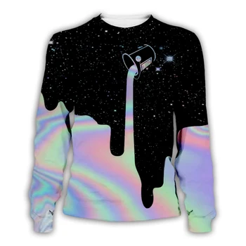 Moški/Ženske 3D Mleka Prostor Galaxy Neon Tiskanja Hoodies Unisex Sweatshirts dropshipping zadrgo hoodie brez rokavov