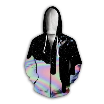 Moški/Ženske 3D Mleka Prostor Galaxy Neon Tiskanja Hoodies Unisex Sweatshirts dropshipping zadrgo hoodie brez rokavov