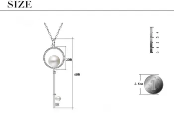 Vroče prodajo fashion crystal pearl tipko ženske 925 sterling srebro ženske'pendant ogrlice povezavo verige darilo za rojstni dan poceni