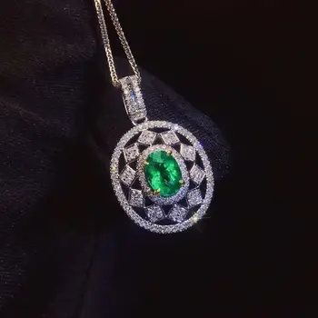 KJJEAXCMY fine nakit naravnih Smaragdno 925 sterling srebro nove ženske, ogrlico, obesek verige podporo test trendy vroče prodaja