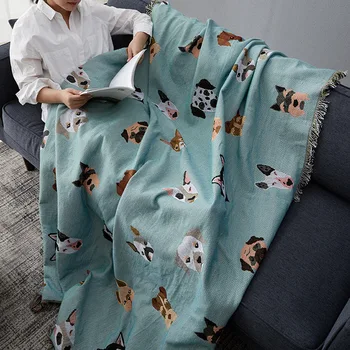 Ljubek Pes tiskanja Vrgel Odejo Večfunkcijsko pletene univerzalno odejo Non-slip Odeje Slipcover Cobertor za Kavčem Potovanja