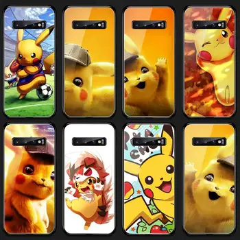 Žep Pošasti Pokemons Pikachus Telefon Primeru Kaljeno Steklo Za Samsung S20 Plus S7 S8 S9 S10E Plus Opomba 8 9 10 Plus A7 2018