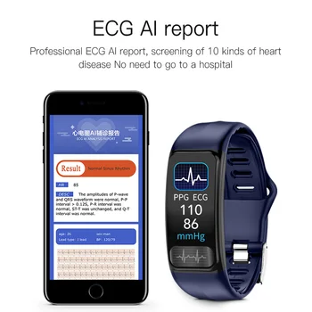 EKG + PPG Pametno Gledati P12 Športna Bluetooth Zapestje pas Srčnega utripa, Spremljanje Sporočilo Pokliči Spomnite Športni Način Pametna Zapestnica