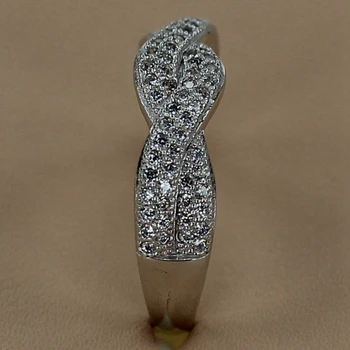 SHUNXUNZE Shinning Poročni prstani, Nakit za ženske modni dodatki Bela Kubičnih Cirkonij Rodij Prekrita R3257 velikosti 6 7 8 9