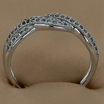 SHUNXUNZE Shinning Poročni prstani, Nakit za ženske modni dodatki Bela Kubičnih Cirkonij Rodij Prekrita R3257 velikosti 6 7 8 9