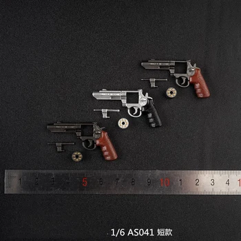 AS041 6 Stilov, 1:6, Vojak Slika Scenski Dodatki, M&P Revolver Pištolo Orožje Model za 12 cm, Vojak Dejanje Slika