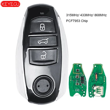 KEYECU Smart Remote Tipko 3 Gumb 315MHz/ 433MHz/ 868MHz PCF7945 Čip za Volkswagen Touareg Z Majhno tipko za obdobje 2011-